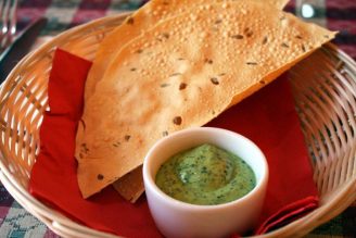 Papadom and chutneys